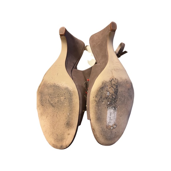 Sacha London taupe nubuck Gladis peep toe - Picture 6 of 6